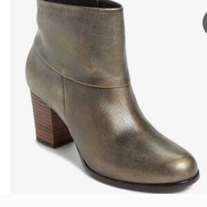 Cole Haan Cassidy Leather Ankle Booties Women’s Size 9B Brown Zip Heels